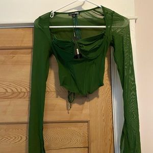 Sheer green corset-style top